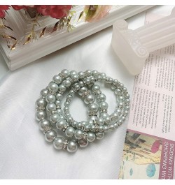 4pcs /Set Imitation Pearl Bracelets Crystal Women Multi Layer (BR1113) BR1113-light grey $10.82 Bracelets