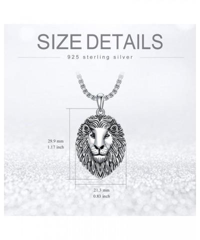 Eagle/Owl/Lion S925 Sterling Silver Necklace Owl/Eagle/Lion Jewelry for Men 3D Winged Eagle/Owl Sterling Silver Pendant, 3D E...