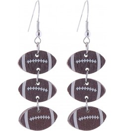 Wooden Sports Geometry Game Ball Earrings Round Heart-Shaped Football Basketball Baseball Volleyball Leopard Print Drop Dangl...