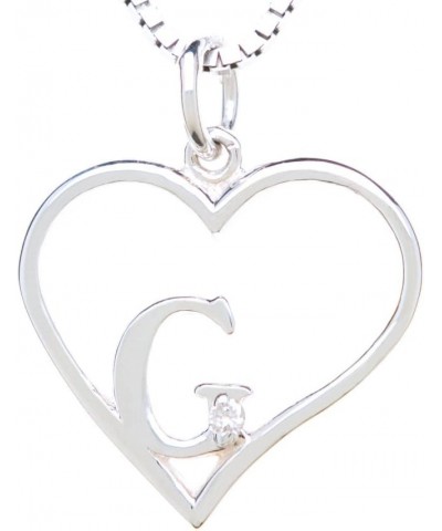 Sterling Silver Diamond Pendant Heart & Letter Letter G $34.30 Necklaces