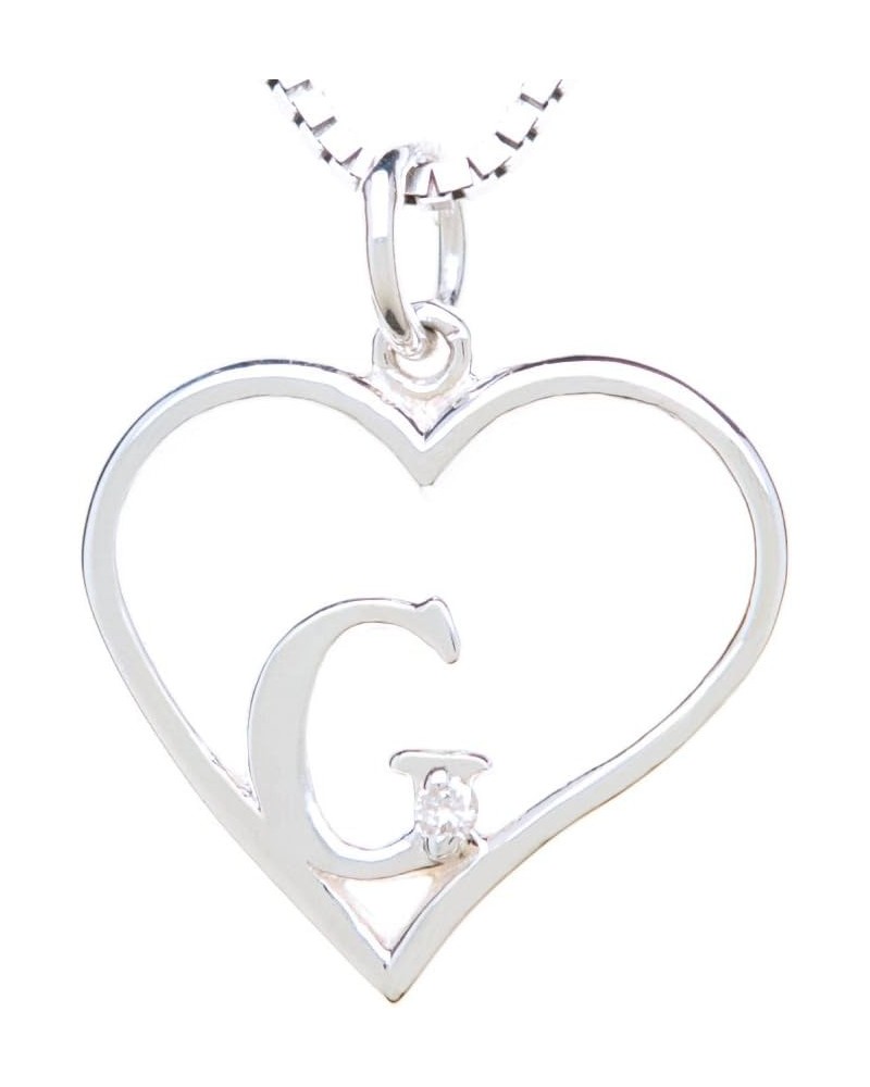 Sterling Silver Diamond Pendant Heart & Letter Letter G $34.30 Necklaces