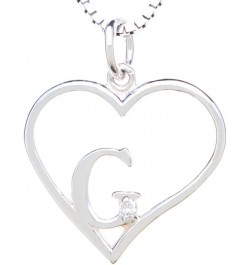 Sterling Silver Diamond Pendant Heart & Letter Letter G $34.30 Necklaces