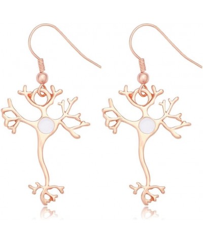 Science Jewelry Nerve Cell Dangle Earrings Rose gold $8.79 Earrings