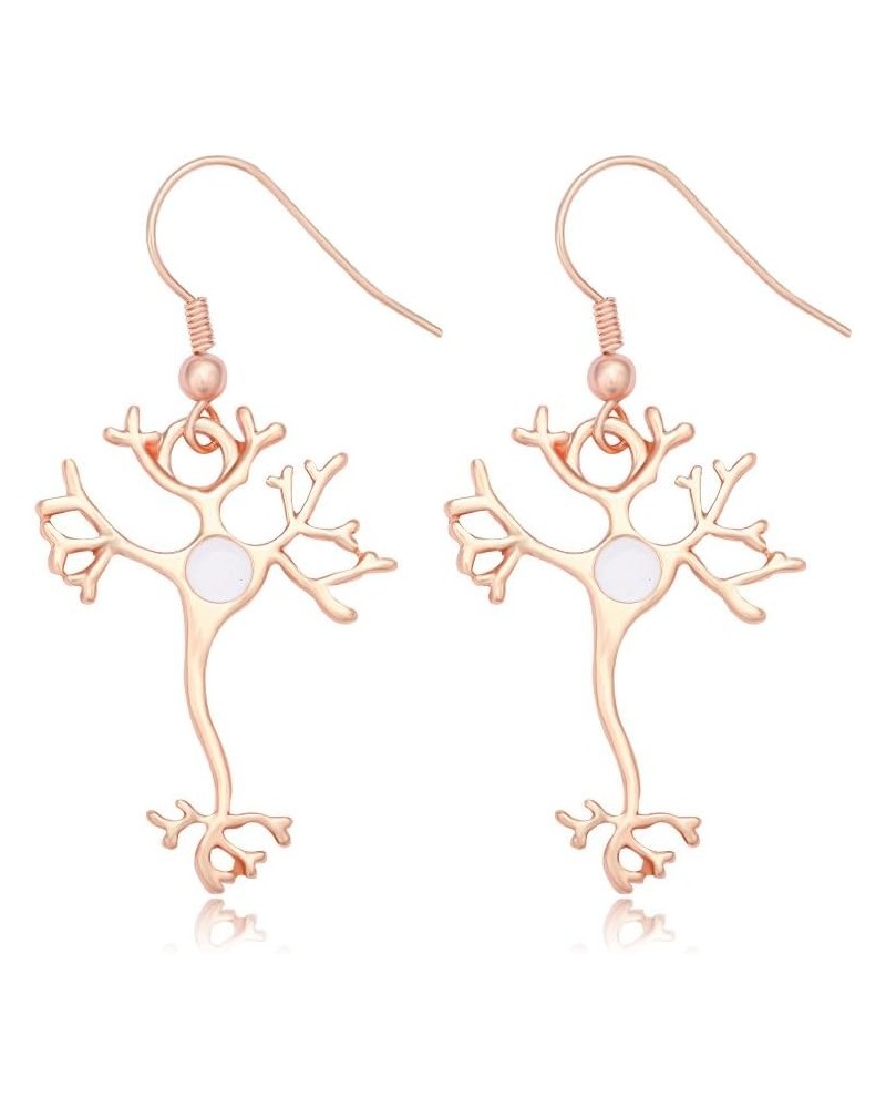 Science Jewelry Nerve Cell Dangle Earrings Rose gold $8.79 Earrings