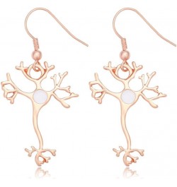 Science Jewelry Nerve Cell Dangle Earrings Rose gold $8.79 Earrings