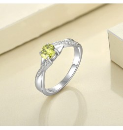 925 Sterling Silver Engagement Ring 5MM 3A Cubic Zirconia Infinity Ring for Women 08-peridot-Aug $31.89 Rings