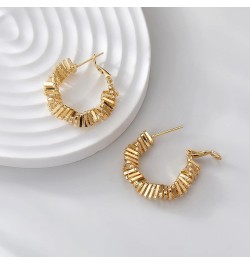 14K Gold Plated Hoop Earrings for Women, Trendy Big Chunky Gold Hoop Earrings Lightweight Hypoallergenic Jewelry for Teen Gir...