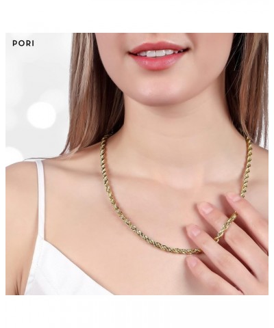 10K Yellow Gold 1.5MM,2MM,2.5MM,3MM,3.5,4MM,5MM,7MM, Diamond Cut Rope Chain Necklace Unisex Sizes 16"-30 18 5MM $89.20 Necklaces