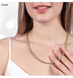 10K Yellow Gold 1.5MM,2MM,2.5MM,3MM,3.5,4MM,5MM,7MM, Diamond Cut Rope Chain Necklace Unisex Sizes 16"-30 18 5MM $89.20 Necklaces