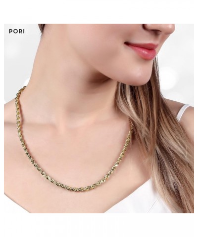 10K Yellow Gold 1.5MM,2MM,2.5MM,3MM,3.5,4MM,5MM,7MM, Diamond Cut Rope Chain Necklace Unisex Sizes 16"-30 18 5MM $89.20 Necklaces