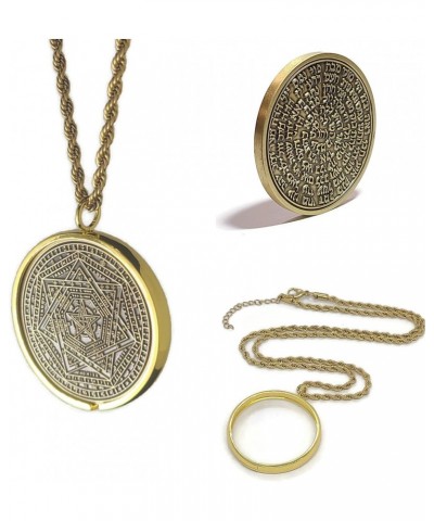 Sigillum Dei Ameth + 72 names of God + 1FitAll King Solomon Coin bezel kabbalah seal talisman Necklace $28.91 Necklaces