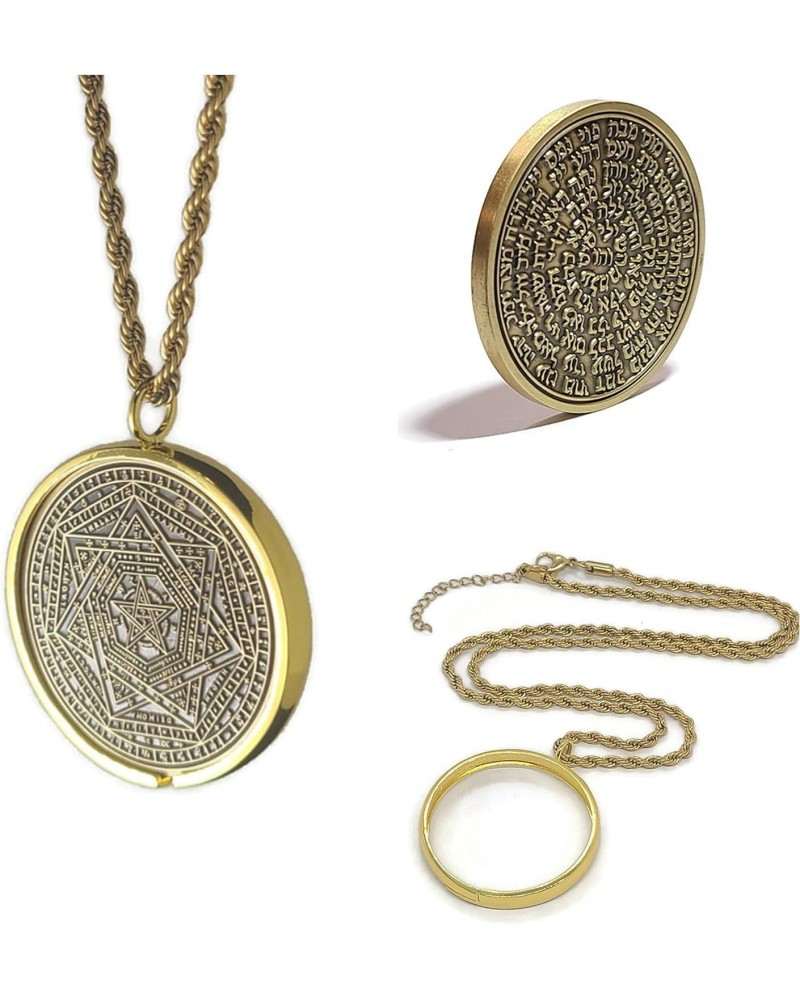 Sigillum Dei Ameth + 72 names of God + 1FitAll King Solomon Coin bezel kabbalah seal talisman Necklace $28.91 Necklaces