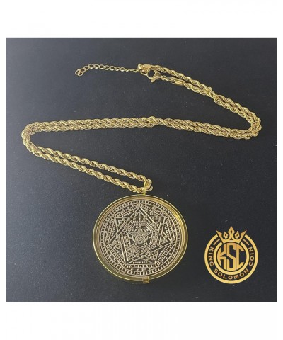 Sigillum Dei Ameth + 72 names of God + 1FitAll King Solomon Coin bezel kabbalah seal talisman Necklace $28.91 Necklaces