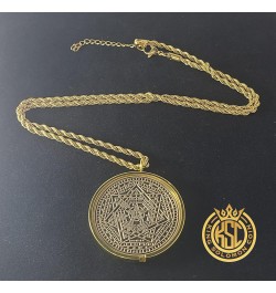 Sigillum Dei Ameth + 72 names of God + 1FitAll King Solomon Coin bezel kabbalah seal talisman Necklace $28.91 Necklaces