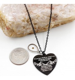 Bible Verse Cross Heart Double Sided Necklace If You Have Faith as Small as Mustard Seed You Can Move Mountains Matthew 17:20...