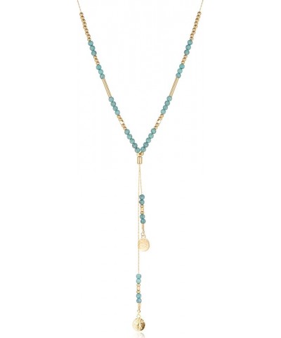 Bohemian Turquoise Necklace for Women Gold Plated Beaded Necklace Turquoise Y Necklace for Girls Boho Turquoise Jewelry Gift ...