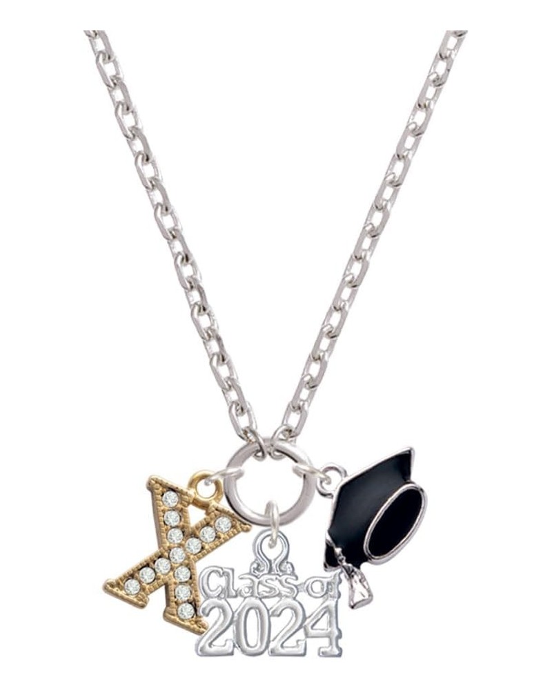 Goldtone Crystal Initial - Silvertone Class of 2024 Graduation Zoey Necklace, 28 X $24.50 Necklaces