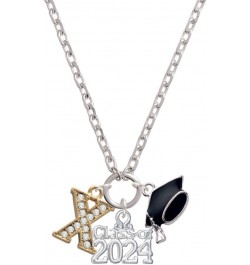 Goldtone Crystal Initial - Silvertone Class of 2024 Graduation Zoey Necklace, 28 X $24.50 Necklaces