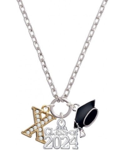 Goldtone Crystal Initial - Silvertone Class of 2024 Graduation Zoey Necklace, 28 X $24.50 Necklaces