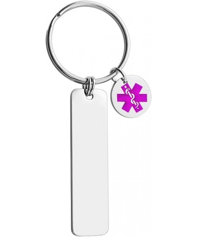 Medical Alert Jewelry Stainless Steel Rectangle Pendant Keychain Charm Black( Pink Logo) tree nut allergy $9.27 Necklaces