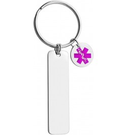 Medical Alert Jewelry Stainless Steel Rectangle Pendant Keychain Charm Black( Pink Logo) tree nut allergy $9.27 Necklaces