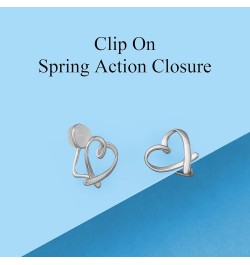 925 Sterling Silver Clip on Earrings No Piercing Ear Cuffs Heart Clip Earrings for Women Girls Valentines Day Gifts Silver $7...