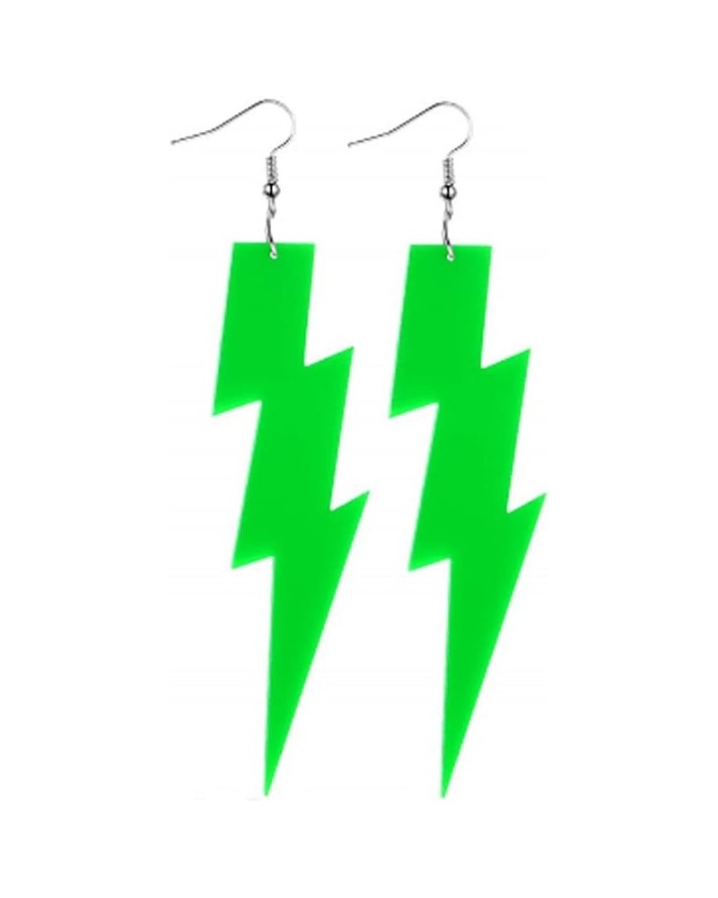 Multicolor 80s Neon Earrings Acrylic Exaggerated Lightning Bolt Dangle Earrings Halloween Retro 80 90's Party Costume Accesso...