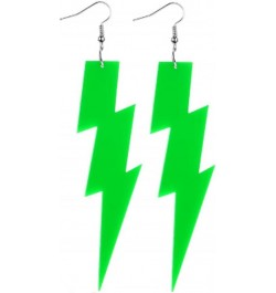 Multicolor 80s Neon Earrings Acrylic Exaggerated Lightning Bolt Dangle Earrings Halloween Retro 80 90's Party Costume Accesso...