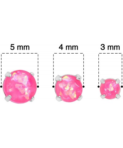 Stainless Steel Iridescent Stud Earrings Set of 3 Pierced Post Fashion Earrings Women Pink $12.73 Earrings