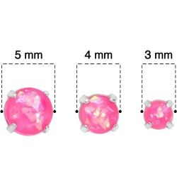 Stainless Steel Iridescent Stud Earrings Set of 3 Pierced Post Fashion Earrings Women Pink $12.73 Earrings