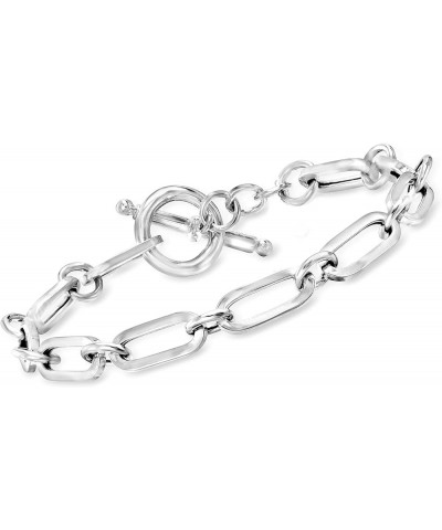 Toggle Paperclip Link Bracelet Sterling Silver 8.25 Inches $41.60 Bracelets