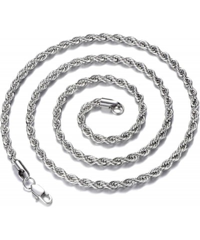 925 Sterling Silver Twisted Rope Chain Necklace | Hypoallergenic & Nickel-Free 5.30 mm 21.5 Inch $11.97 Necklaces