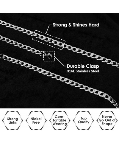 5mm/7mm Cuban Link Chain for Men Women,316L Stainless Steel Mens Jewelry Hip Hop Necklaces 18"/20"/22"/24",Birthday Gifts Mot...