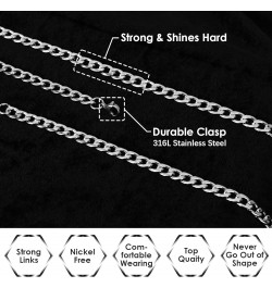 5mm/7mm Cuban Link Chain for Men Women,316L Stainless Steel Mens Jewelry Hip Hop Necklaces 18"/20"/22"/24",Birthday Gifts Mot...