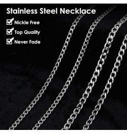 5mm/7mm Cuban Link Chain for Men Women,316L Stainless Steel Mens Jewelry Hip Hop Necklaces 18"/20"/22"/24",Birthday Gifts Mot...