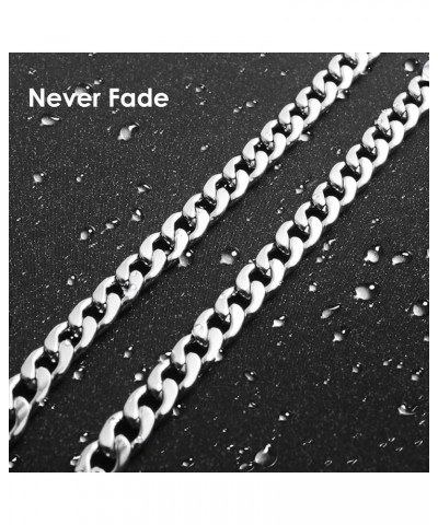 5mm/7mm Cuban Link Chain for Men Women,316L Stainless Steel Mens Jewelry Hip Hop Necklaces 18"/20"/22"/24",Birthday Gifts Mot...