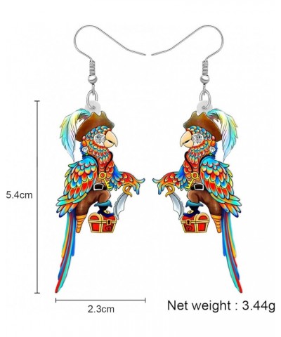 Acrylic Halloween Sweet Pirate Skull Earrings Drop Dangle Fashion Charms Jewelry For Women Girls Gift Pirate Parrot F $6.23 E...