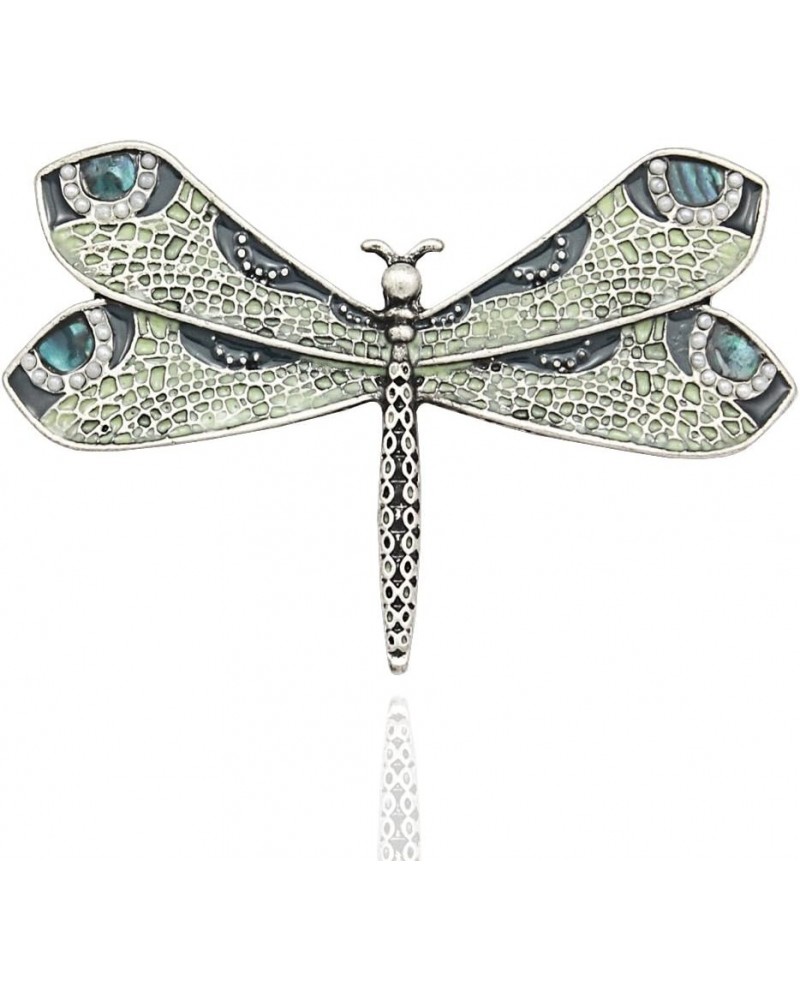 Retro Art Nouveau Victorian Dragonfly Simulated - Pearl Wing French Lapel Brooch Pin Badge Vintage Silver-tone $7.79 Brooches...