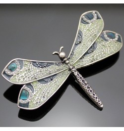 Retro Art Nouveau Victorian Dragonfly Simulated - Pearl Wing French Lapel Brooch Pin Badge Vintage Silver-tone $7.79 Brooches...