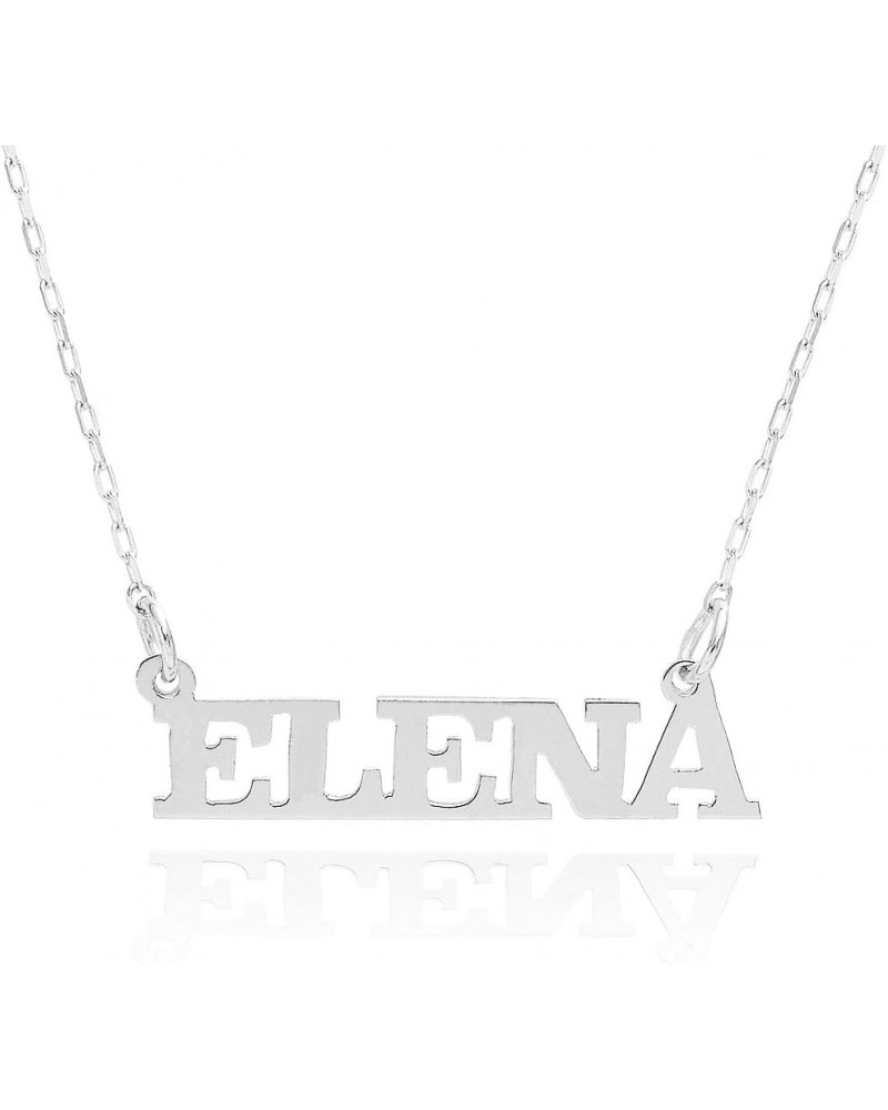 14K White Gold Personalized Capital Name Necklace - Custom Made Any Name 18.0 Inches $89.67 Necklaces