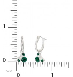 Minnie Mouse Jewelry, Crystal Birthstone Silver Plated Hoop Dangle Earrings, Latch Back May-Emerald Green Crystal $26.54 Earr...