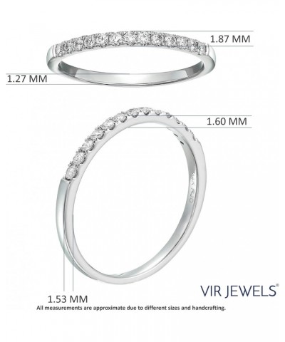 1/5 carat (ctw) Diamond Wedding Anniversary Band for Women, Half Eternity Round Diamond Engagement Ring 14K White Gold Prong ...