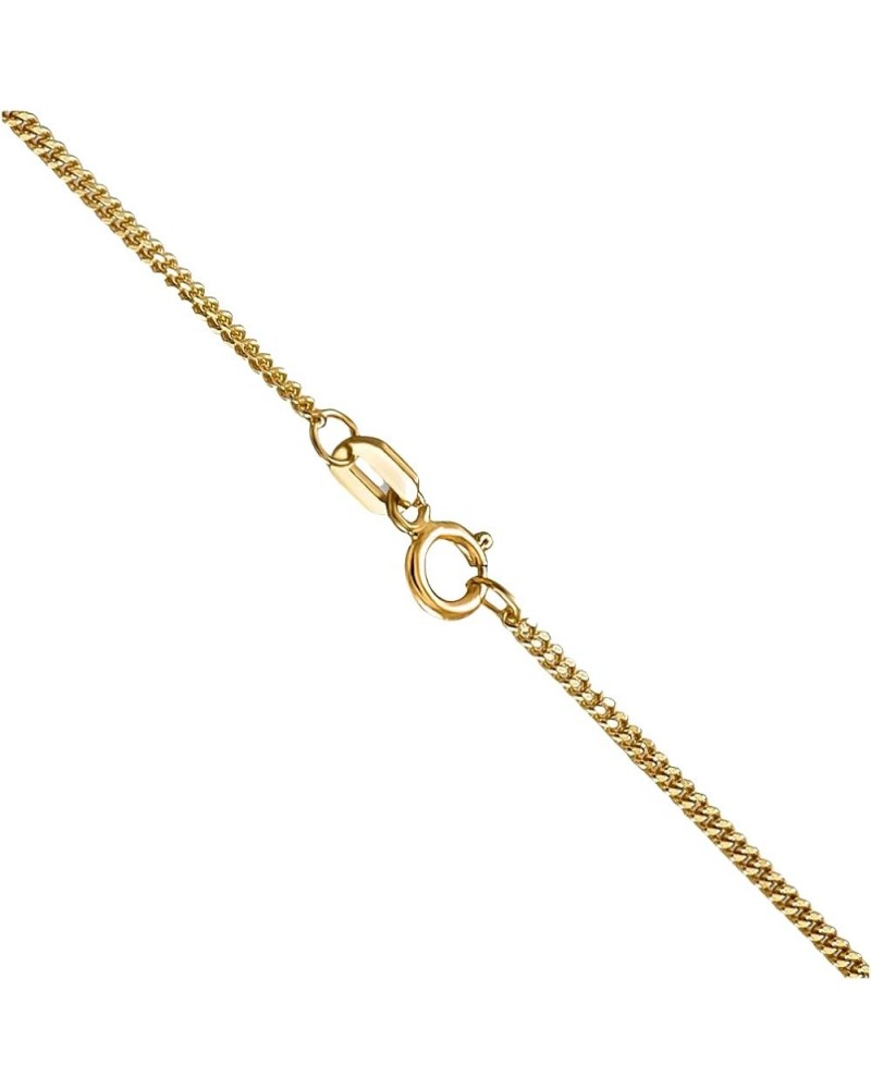 Curb Link Pendant Chain Necklace - 14K Yellow and White Gold - 10" 13" 16" 18" 20" 24" inches Length - 0.90mm and 1.30mm Widt...