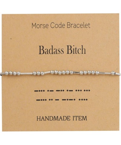 Badass Bitch Gifts Badass Bitch Morse Code Bracelet Cancer Awareness Jewelry for Survivor Cancer Bitch Fighter Gift Badass Bi...