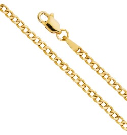 14k REAL Yellow Gold 2mm Hollow Cuban Curb Chain Necklace with Lobster Claw Clasp 24.0 Inches $78.30 Necklaces