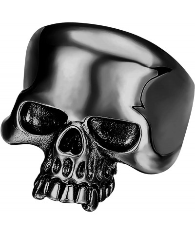 Stainless Steel Cool Skull Rings Gothic Death Skull Skeleton Cocktail Party Biker Statement Retro Vintage Ring Black_10_New $...