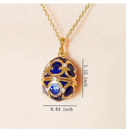 Faberge Egg Pendant Lucky Clover Necklace for Women, Gold Heart Locket Necklaces Birthday Gifts for Girls Wife & Mum Clover B...