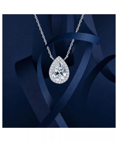 0.5 Carat-2 Carat Center Moissanite Pendant Necklaces for Women in 925 Sterling Silver, 1 Carat Center Moissanite Pendant Nec...