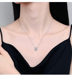 0.5 Carat-2 Carat Center Moissanite Pendant Necklaces for Women in 925 Sterling Silver, 1 Carat Center Moissanite Pendant Nec...