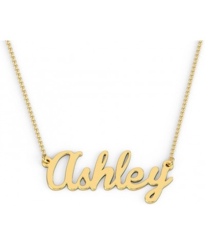 14K Personalized Name Necklace in Brannboll Font by JEWLR 18.0 Inches Yellow Gold $91.80 Necklaces